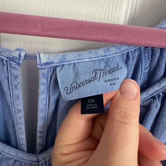 Universal Thread Blue Linen Blend Romper - Picture 6 of 7